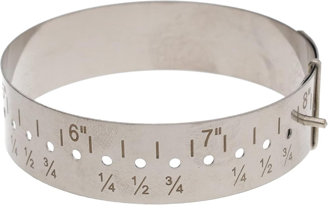 The Beadsmith Wrist Gauge – Adjustable Metal Slide Gauge – Measures in Inches – Jewelers Tool Used to Measure Wrist Sizes for Bracelets, Bangles & Cuffs